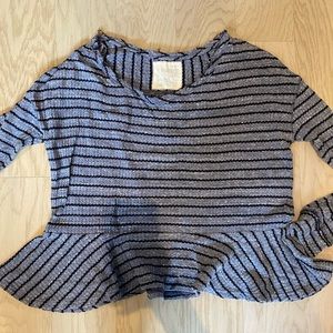 Free People Striped Waffle Shirt
